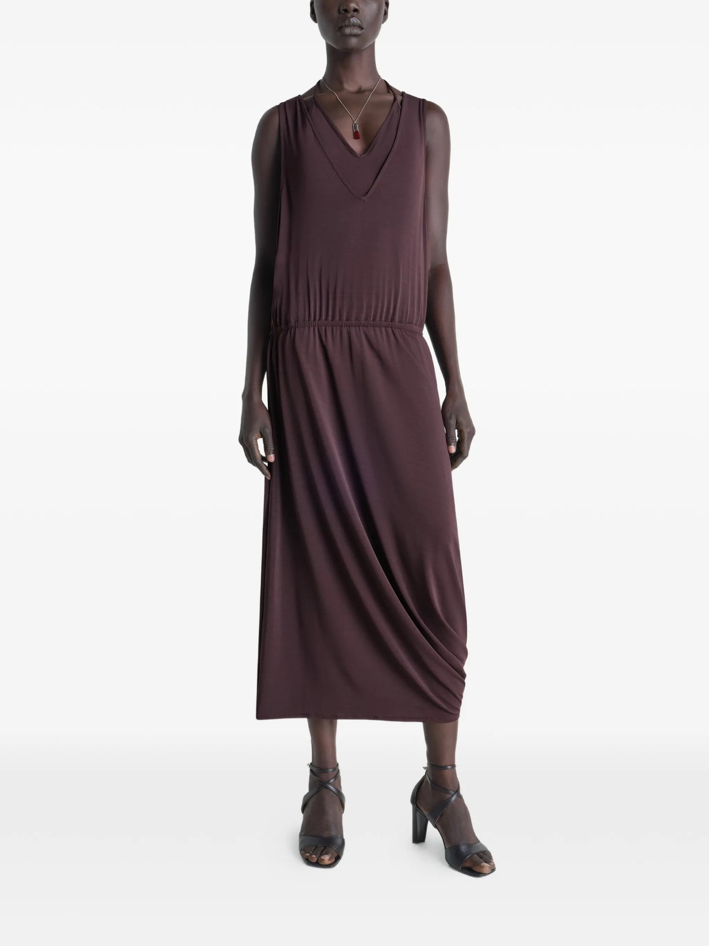 DOUBLE LAYER DRAPE DRESS