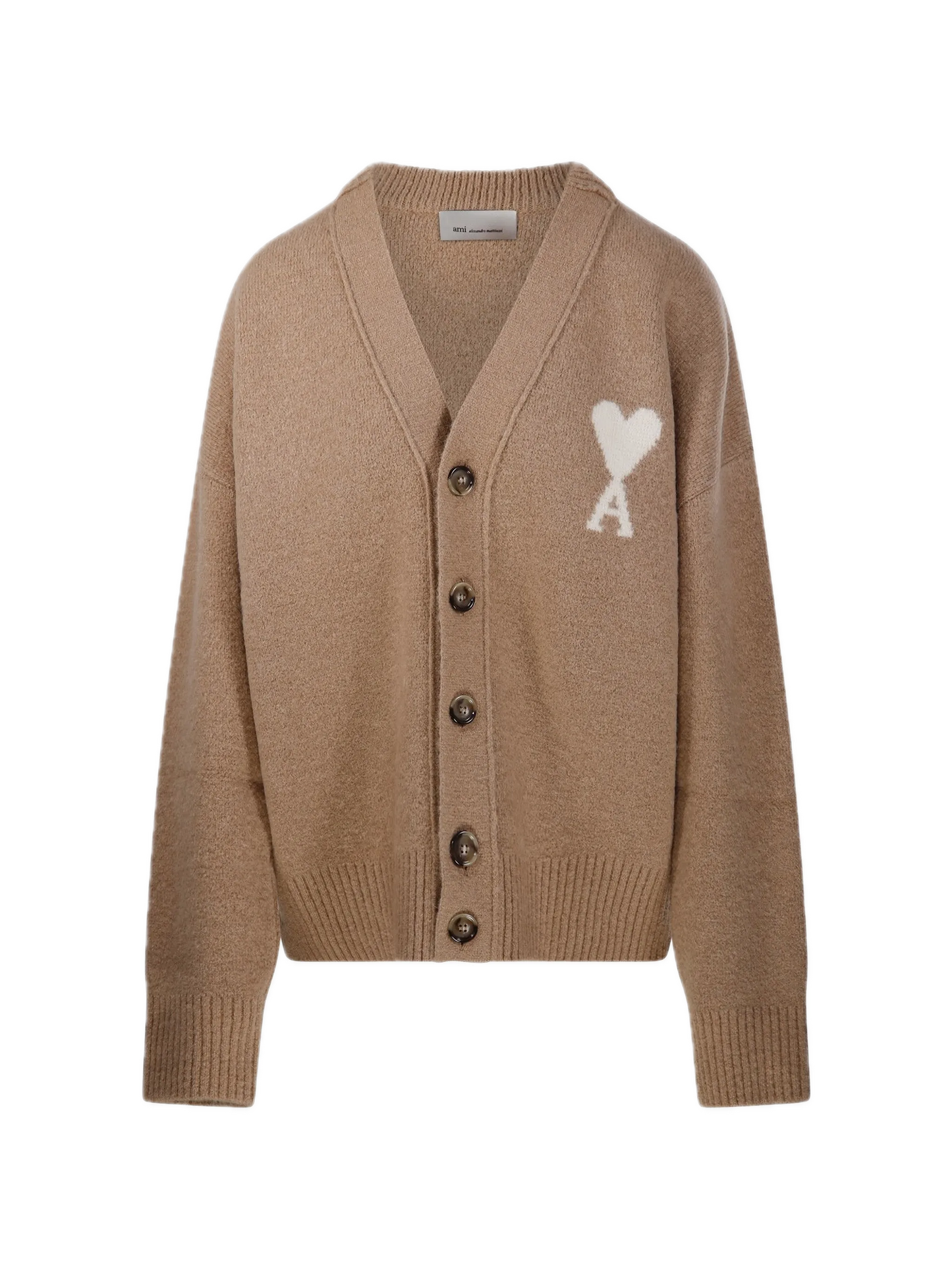 Ami V Neck Cardigan With Ami De Coeur