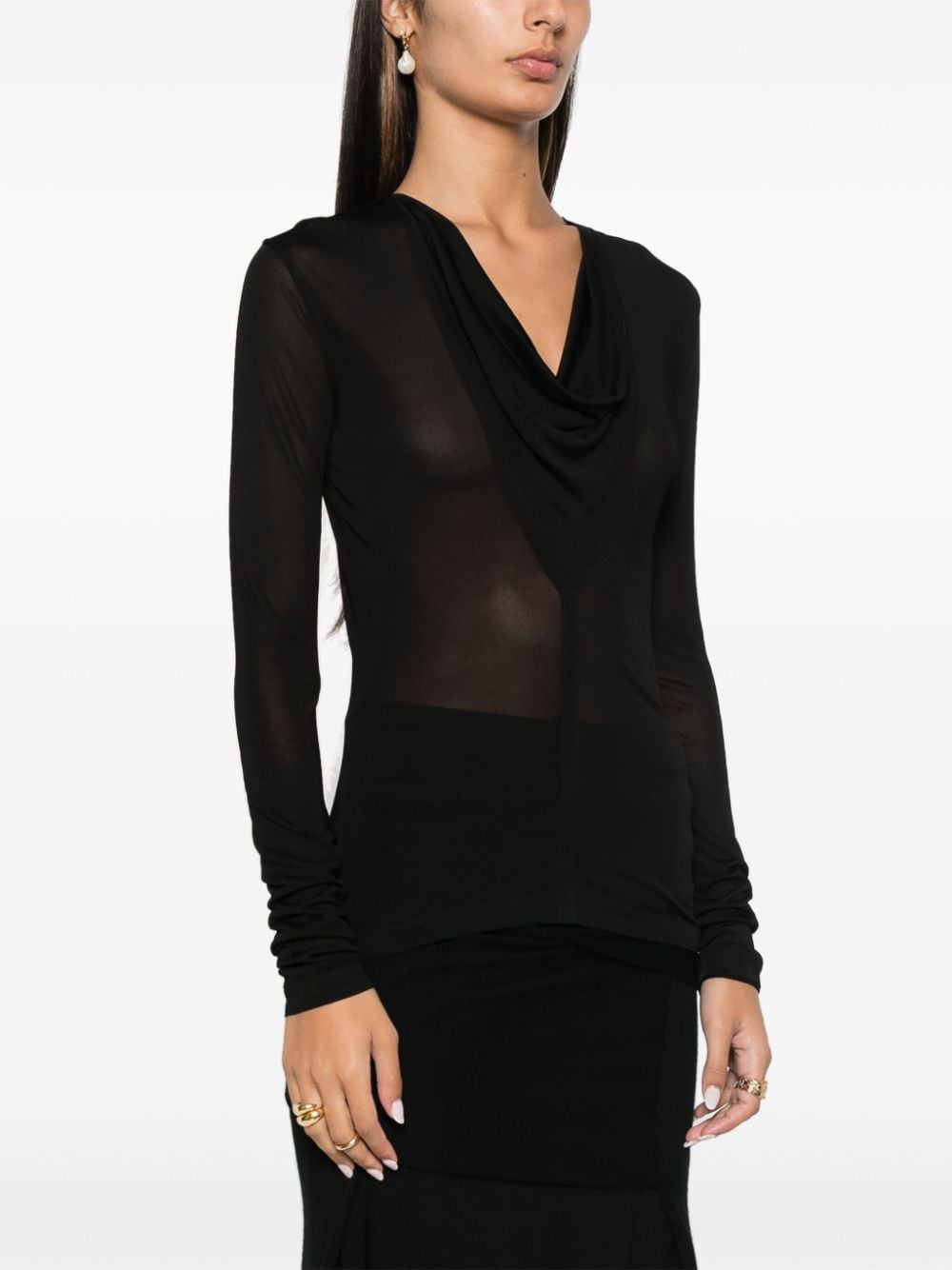 Draped V-Neck Top