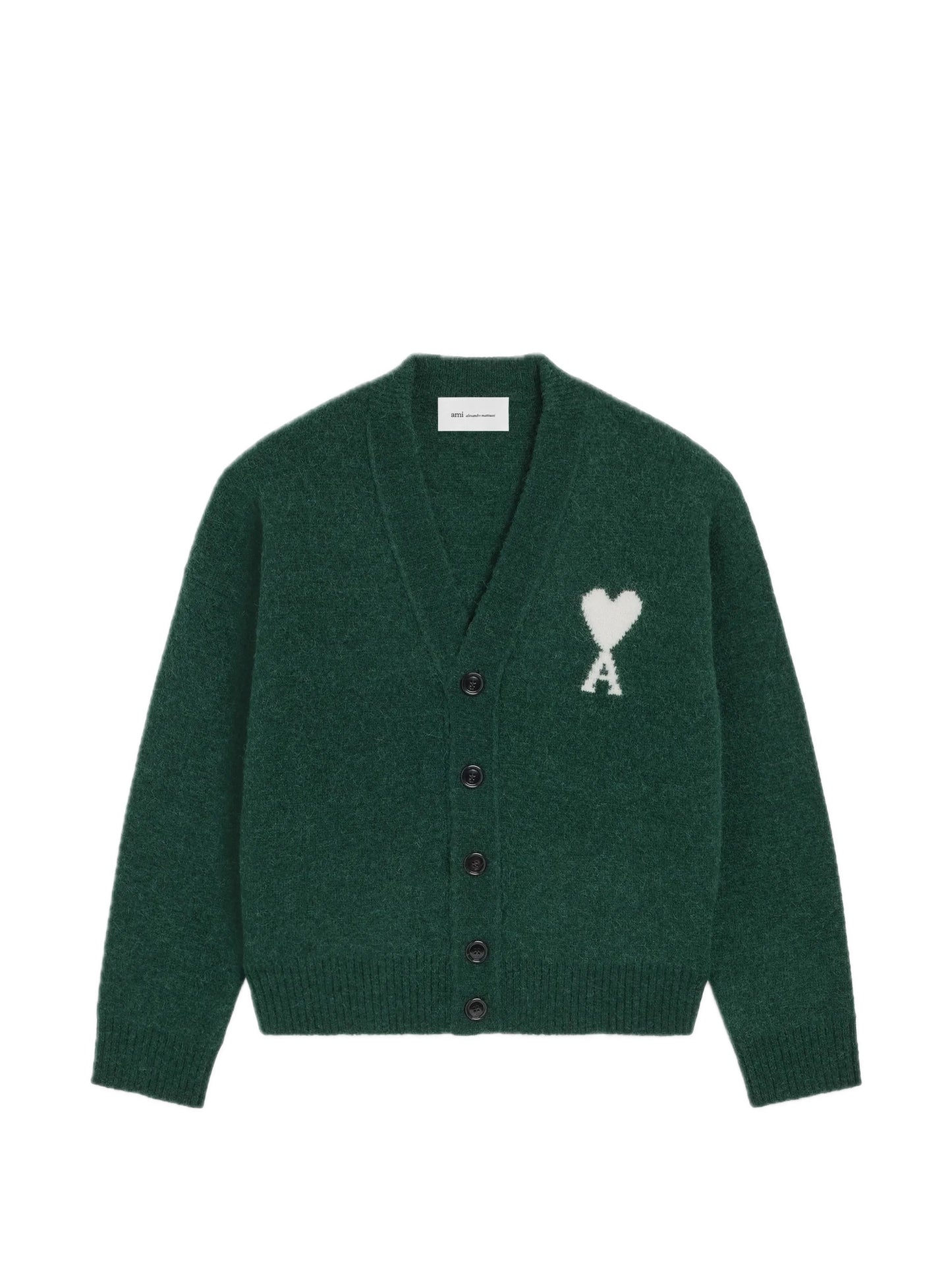 Ami V Neck Cardigan With Ami De Coeur