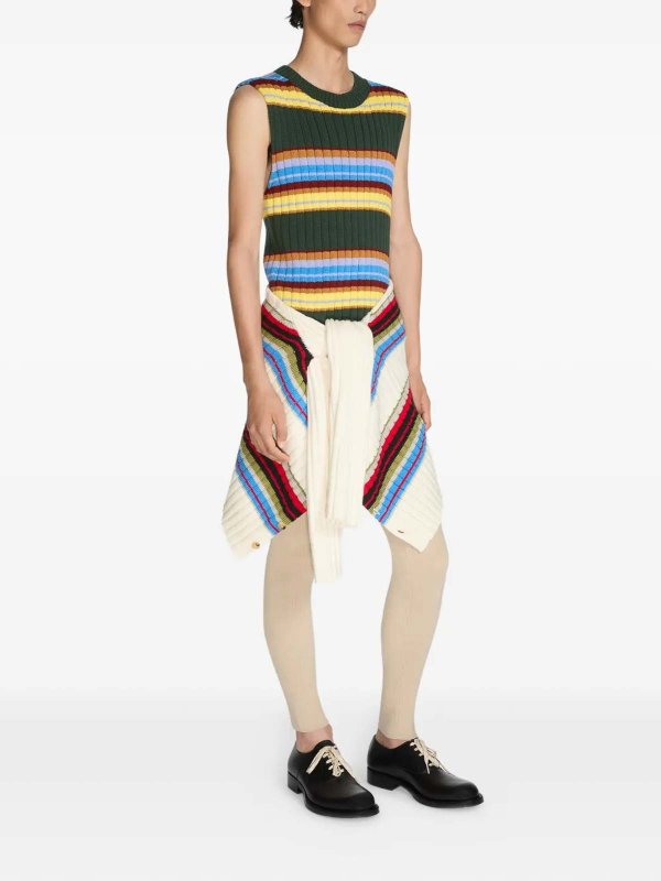 Dries Van Noten Striped Sleeveless Sweater