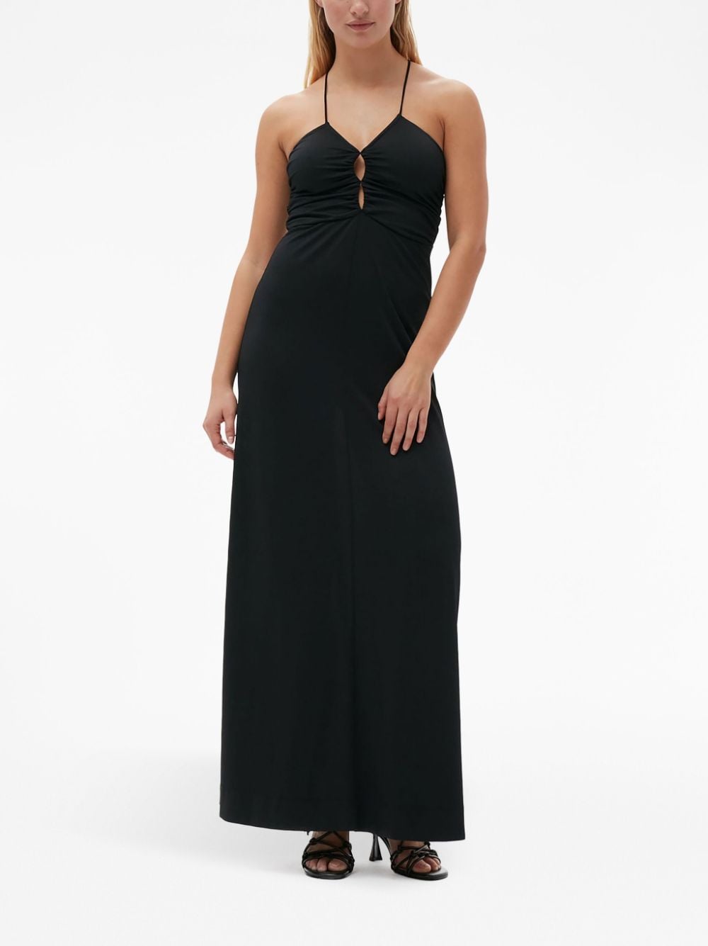 Shiny Crepe Jersey Long Dress