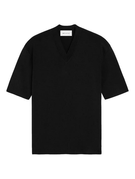 SHORT SLEEVES V NECK SWEATER