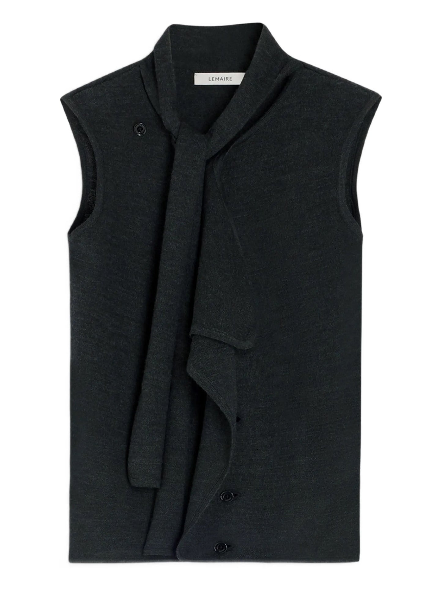 ASYMMETRICAL SLEEVELESS CARDIGAN