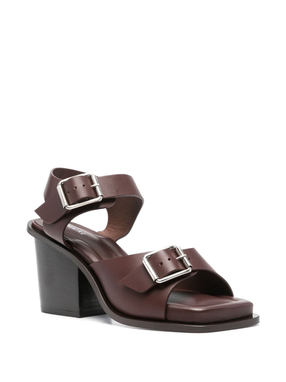 Square Asymetri Square Heeled Sandals Wit