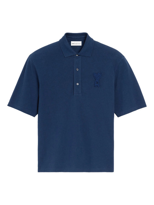 BOXY FIT POLO WITH AMI DE COEUR
