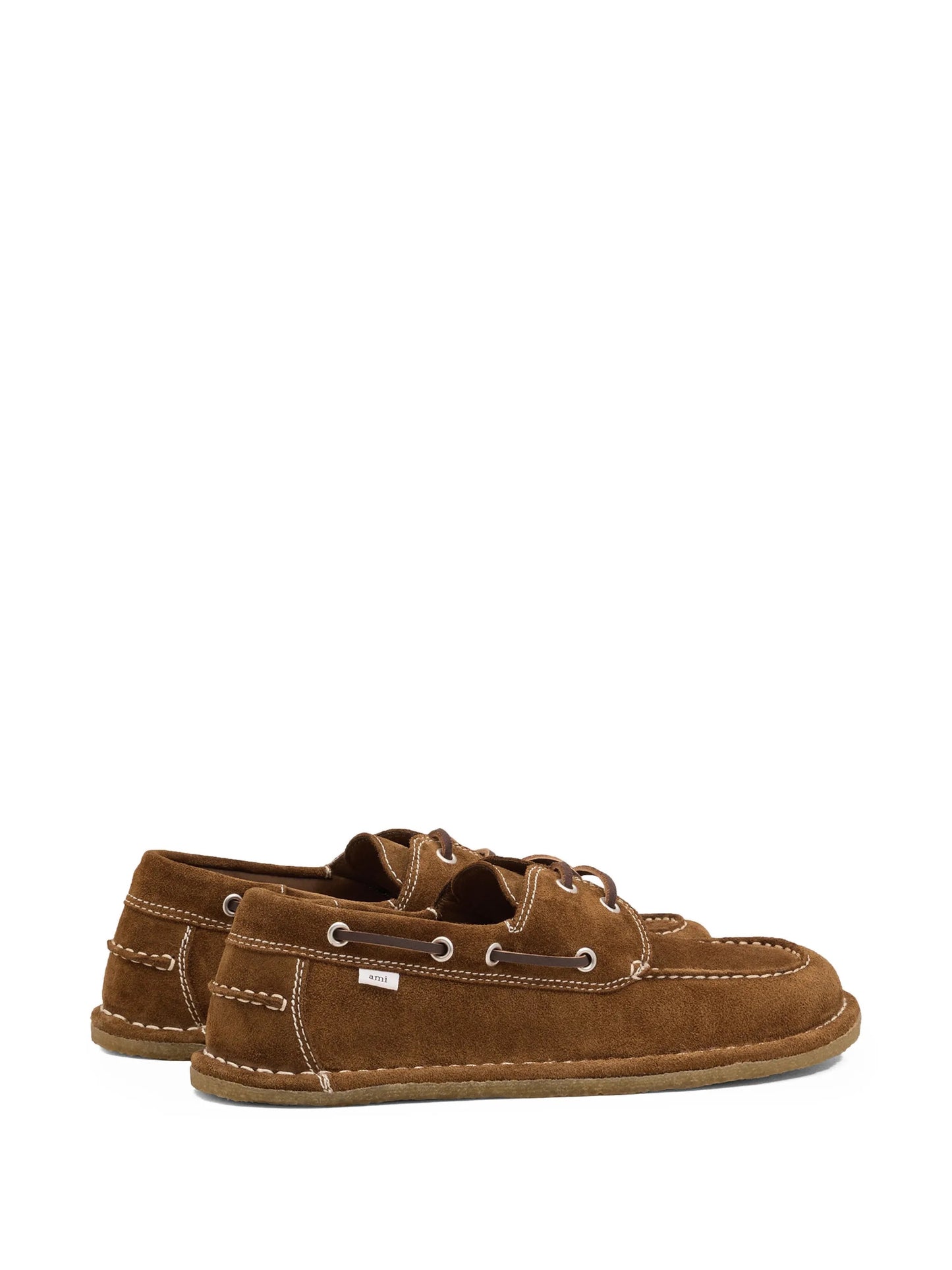 AMI CR Suede Boat Shoes
