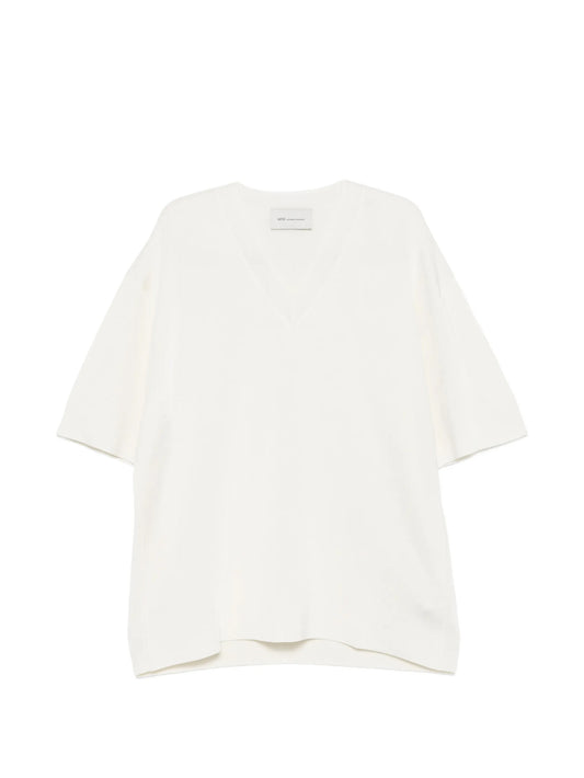 SHORT SLEEVES V NECK SWEATER