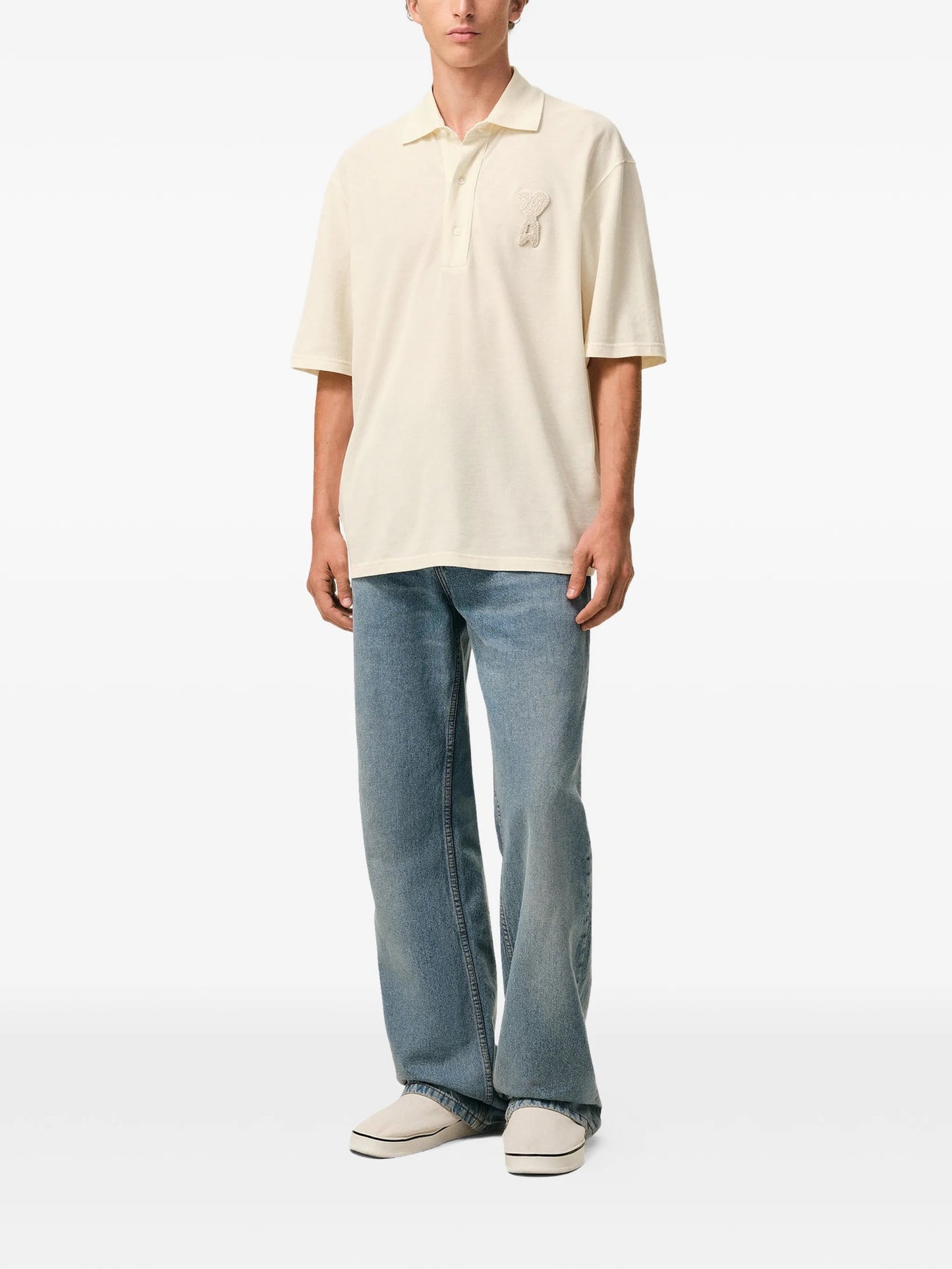 BOXY FIT POLO WITH AMI DE COEUR