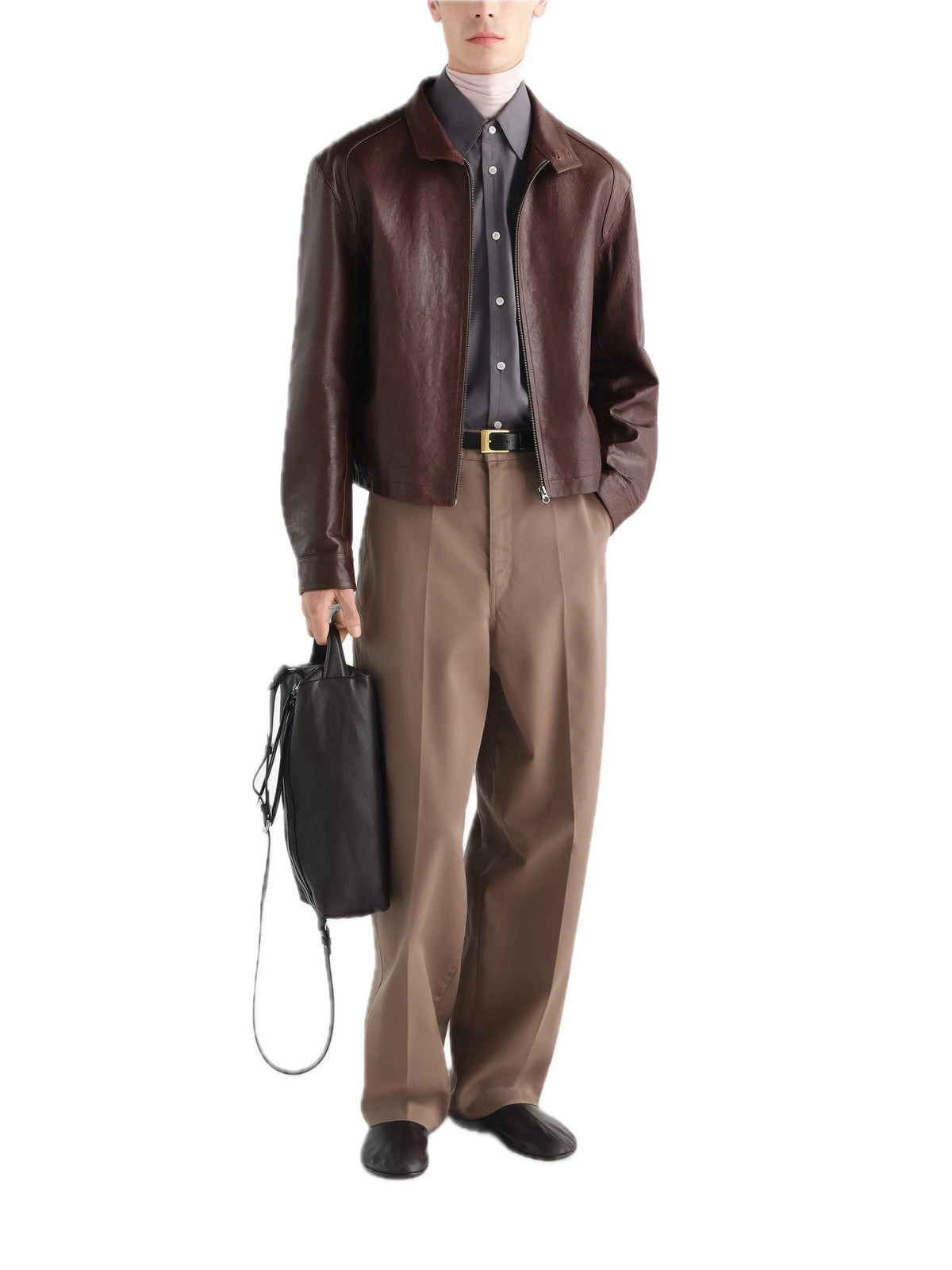 Lemaire Leather Harrington Blouse