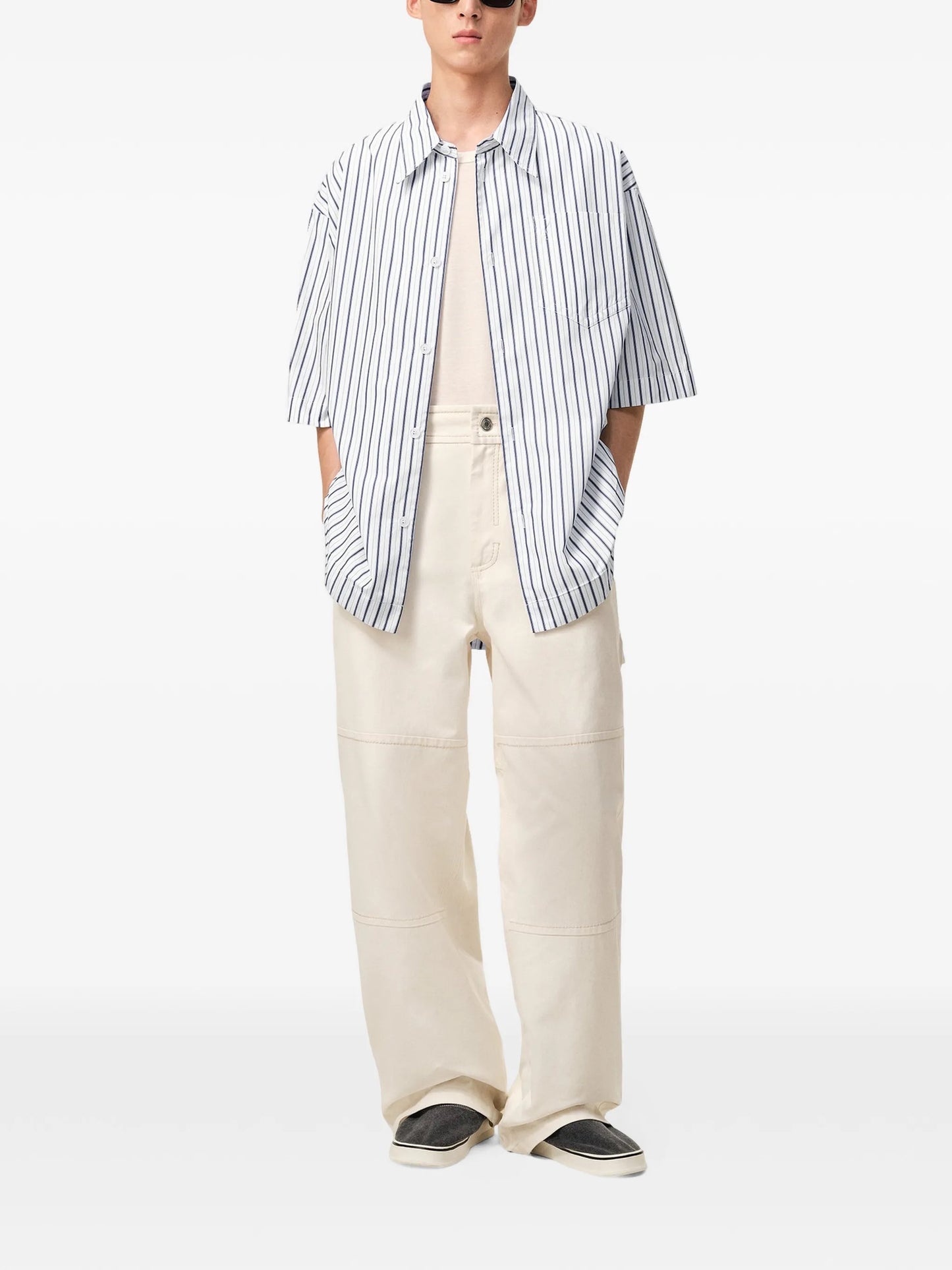 Ami Ch Large Mc Embossed ADC Wide Shirt