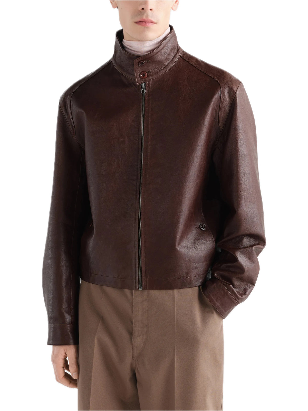 Lemaire Leather Harrington Blouse