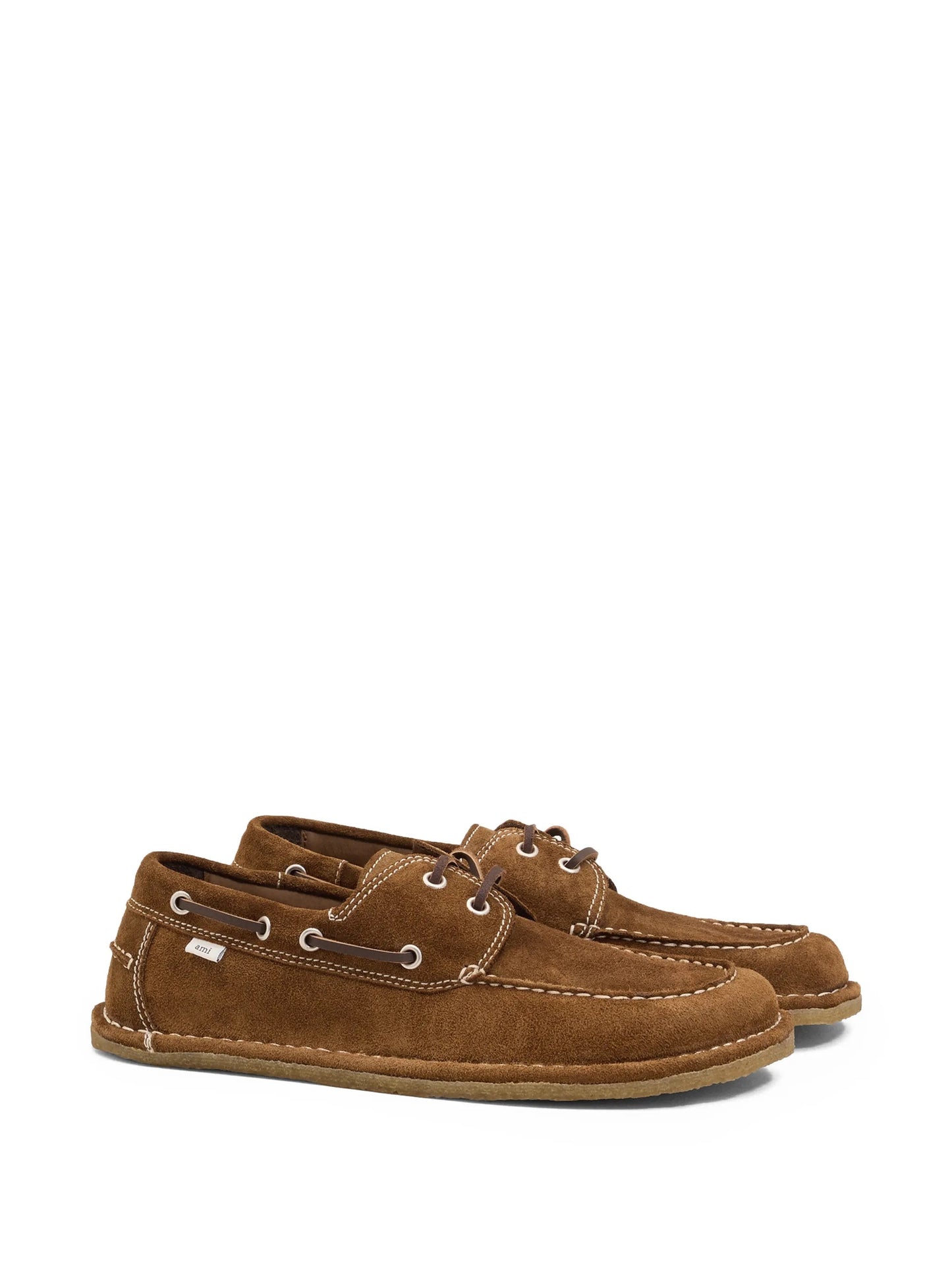 AMI CR Suede Boat Shoes