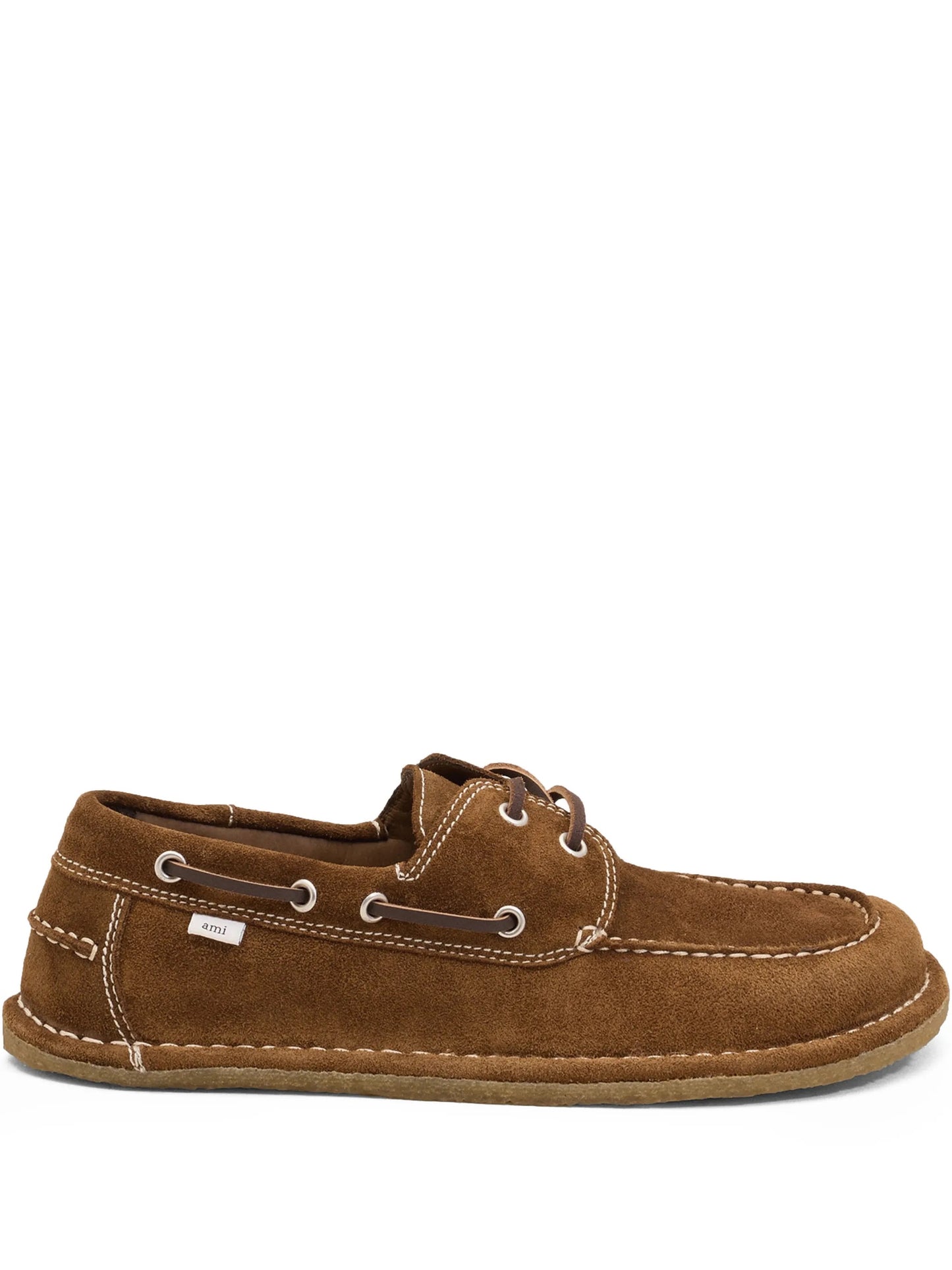 AMI CR Suede Boat Shoes