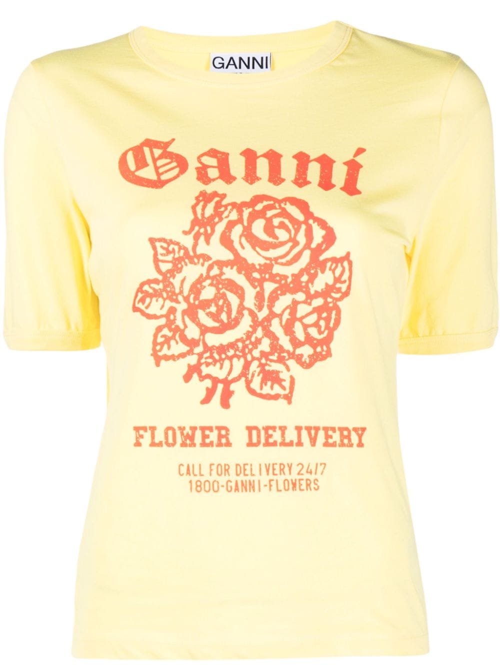 Light Cotton Jersey Flower Fitted T Shirt