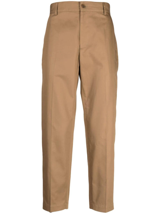 Pantaloni chino a carota in gabardine di cotone