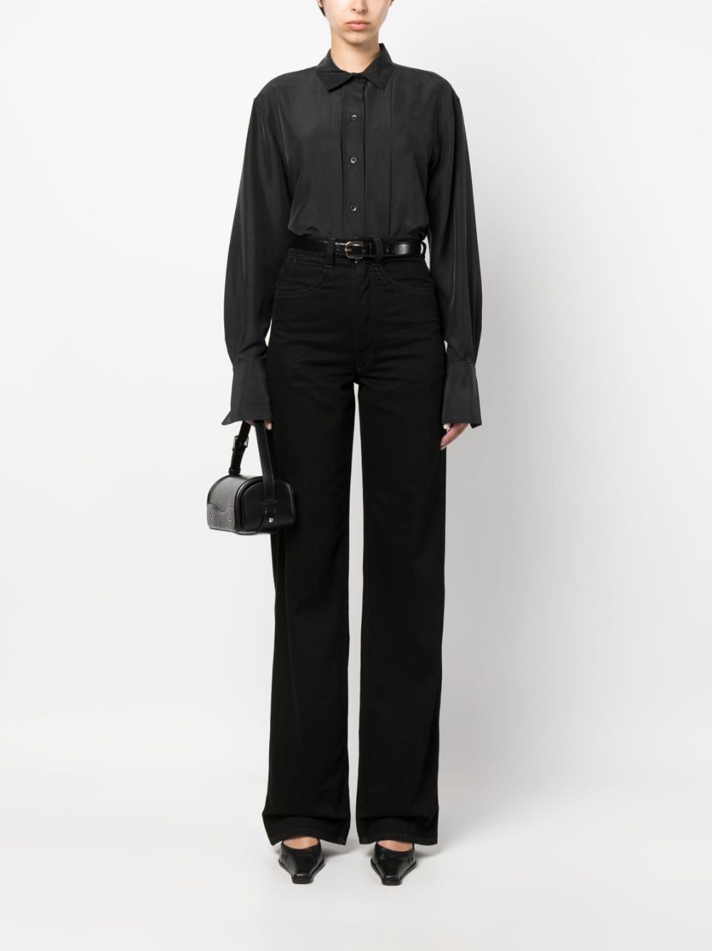 Pleated Silk Shirt