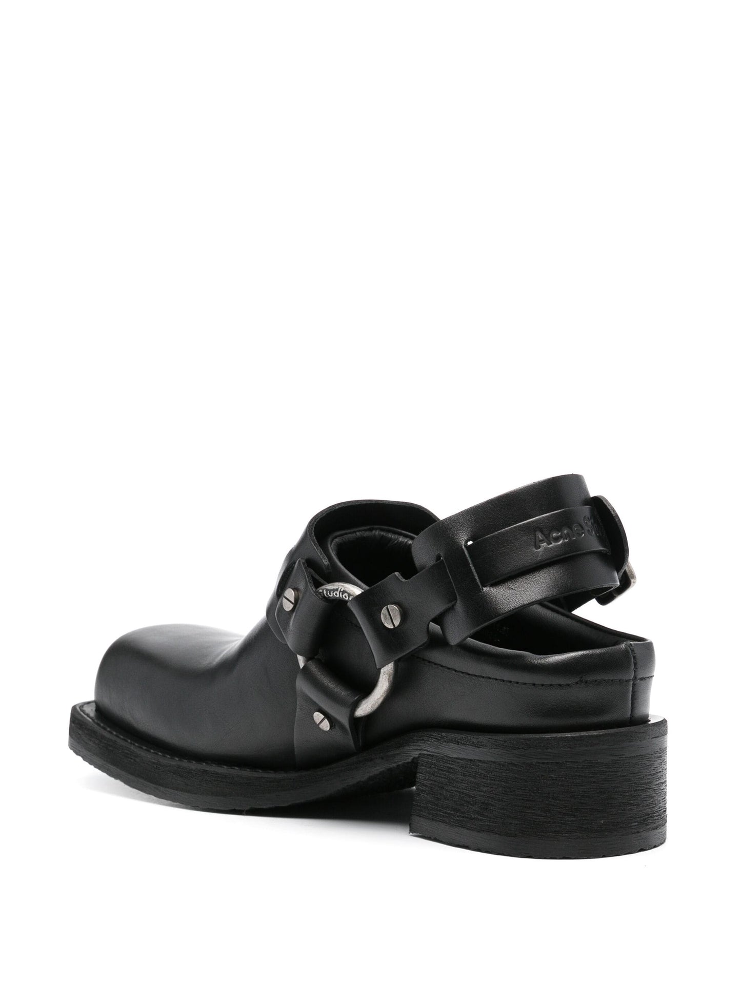 Leather Buckle Mule