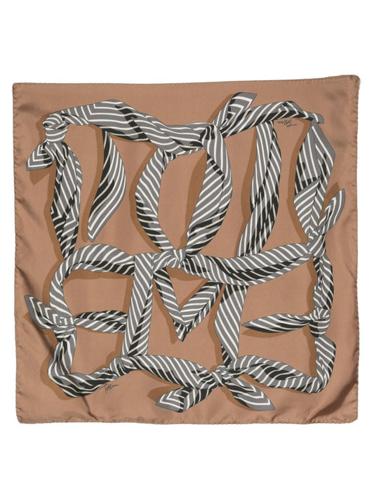 Knotted Monogram Silk Scarf