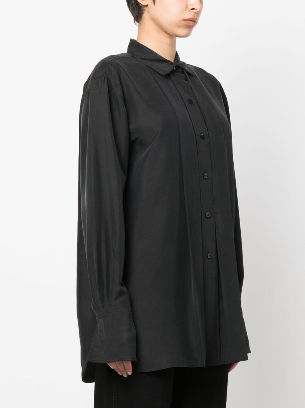 Pleated Silk Shirt