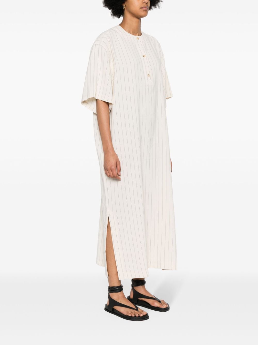 Loose Pinstriped Tunic Dress